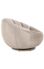 Stor runda "Arteas" armchair design 1970 i beige velvet