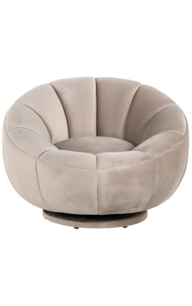 Duży okrąg "Arteas" projektowanie krzesła 1970 w beige velvet