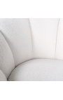 Large round "Arteas" armchair design 1970 in white curly velvet