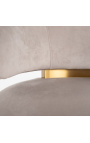 Swivel armstoel "Adriana" beige velvet en goud staal