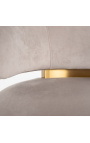 Swivel krzesło "Adriana" beige velvet i złota stali nierdzewnej