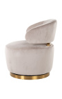 Swivel krzesło "Adriana" beige velvet i złota stali nierdzewnej
