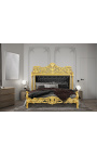 Barokk sengeskinn svart med rhinestones og gulltre