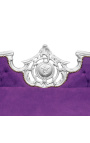 Baročni kavč z medaljonom Napoleon III vijolično žametno blago in srebrni les