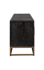 Mueble BOHO 200 cm 4 puertas - roble negro y acero inoxidable