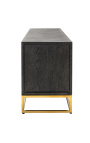 TV cabinet BOHO 200 cm 4 deuren - zwart oak en brass staalloze staal