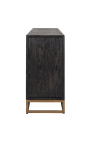 Grande credenza BOHO - rovere nero e acciaio inossidabile ottone