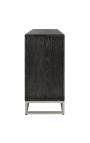 Credenza BOHO in rovere nero e acciaio inossidabile argento