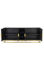 HERMIA sideboard with black marble top and golden brass