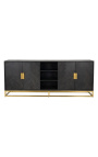 HERMIA sideboard with black marble top and golden brass