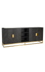 HERMIA sideboard with black marble top and golden brass