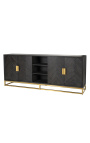 HERMIA sideboard with black marble top and golden brass