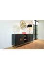 Credenza BOHO in rovere nero e acciaio inossidabile oro