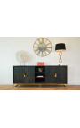 Credenza BOHO in rovere nero e acciaio inossidabile oro