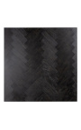 Fyrkantigt soffbord Boho svart ek och silver rostfritt stål