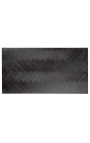 Rektangulärt soffbord Boho svart ek och silver rostfritt stål