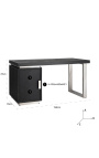 Reversibelt skrivbord 150 cm - svart ek och silver rostfritt stål