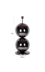 Large "Jason" lamp with 2 spheres in black stainless steel