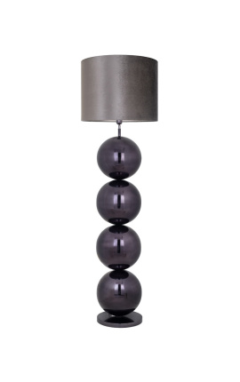 Lampada da terra "Jason" a 4 sfere in acciaio inox nero