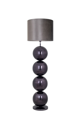 Podlahová lampa "Všeobecný" s 4 sférami v čiernej nerezovej ocele