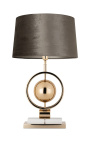 Lampe "April" décor avec sphère en acier inoxydable doré