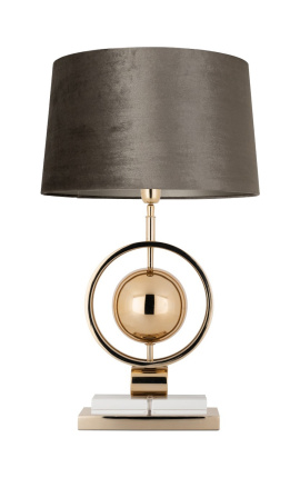 Lampe "April" décor avec sphère en acier inoxydable doré