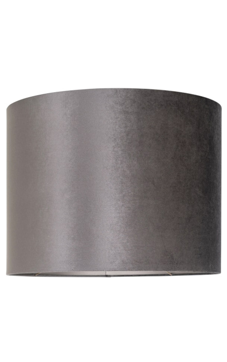 Abat-jour cylindrique velours anthracite 50 cm