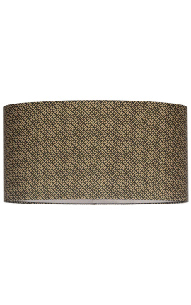 Abajur oval de veludo com padrões geométricos 60 cm