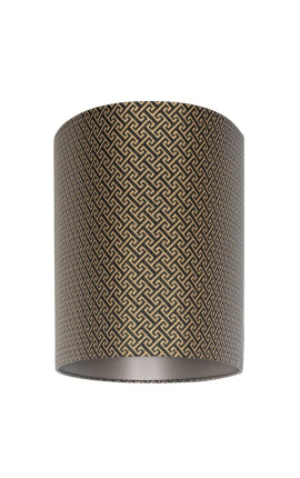 Oval fløyelslampeskjerm med geometriske mønstre 60 cm