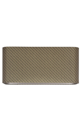 Abajur dreptunghiular din catifea cu model geometric 55.5 cm