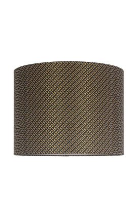 Abat-jour cylindrique velours à motifs géométriques 40 cm