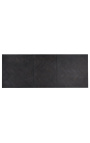 Mesa de jantar 195-265 cm "BOHO" em aço inoxidável prateado e carvalho preto