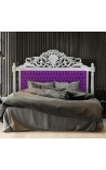 Tête de lit Baroque en velours mauve et bois argenté