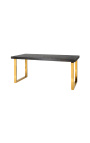 Mesa de jantar 180 cm "BOHO" em aço inoxidável dourado e carvalho preto