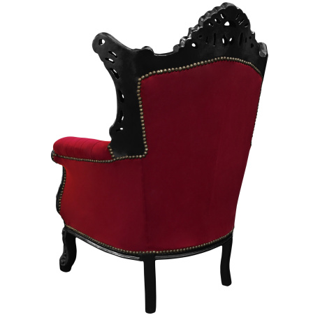 Fauteuil Baroque Style Trône - Bergère Lounge Dorée, Dimensions 72x100x60 Cm, Neuf