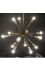 Lustre "Sputnik" em metal dourado - 87 cm de diâmetro - 14 luzes