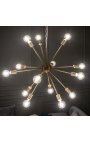 "Sputnik" chandelier in gilded metal - 87 cm in diameter - 14 lights