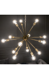 Sputnik świeże w gilded metal - 87 cm w średnicy - 14 światła
