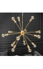 Lámpara de araña Sputnik en metal dorado - 87 cm de diámetro - 14 luces