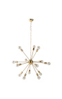 Lustre "Sputnik" em metal dourado - 87 cm de diâmetro - 14 luzes