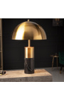 "Burlys" tischlampe aus schwarzem marmor und gold-farbiges Metall der Kunst-Deco Inspiration