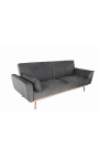 Contemporary 3-seater "Phebe" sofa bed in anthracite velvet