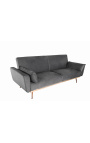 Modernes 3---Sitzer-Schlafsofa "Phebe" aus anthrazitfarbenem Samt