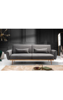 Contemporary 3-seater "Phebe" sofa bed in anthracite velvet