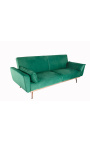 Современный 3-местный диван-кровать "Phebe" из изумрудно-зеленого бархата