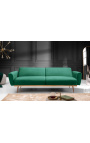 Contemporary 3-seater "Phebe" sofa bed in emerald green