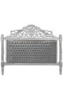 Tête de lit Baroque en velours gris et bois argenté