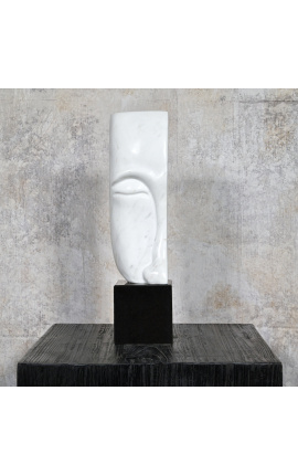 Sculpture contemporaine en marbre blanc "De Marbre"