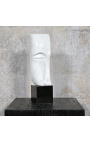 Contemporary sculpture in white marble "De Marbre"