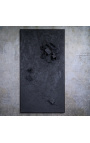 Gran pintura negra rectangular contemporània "Genesis - Mitja mida" Mix de suports